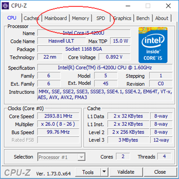 cpu-z Startbildschirm